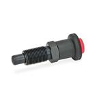 Indexing Plungers with Safety Lock, Unlocking with Push-Button