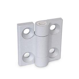 GN 437.4 Hinges, Zinc Die Casting, with Detent Color: SR - Silver, RAL 9006, textured finish