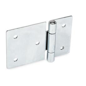 GN 136 Sheet Metal Hinges, Horizontally Elongated Material: ST - Steel<br />Type: B - With through-holes