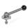 GN 918.7 Clamping Bolts, Stainless Steel, Downward Clamping, Screw from the Back Type: KVB - With ball lever, angular (serration)
Clamping direction: L - By anti-clockwise rotation