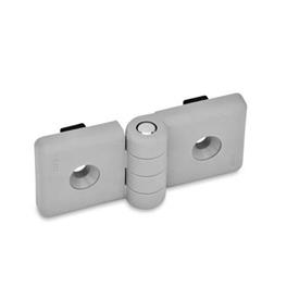 GN 159 Hinges for Profile Systems, Plastic Color: LG - Gray, matte finish<br />Identification no.: 1 - Without safety hand levers
