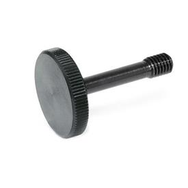 GN 653.2 Knurled Screws, Steel, with a Thin Shank for Loss Prevention 