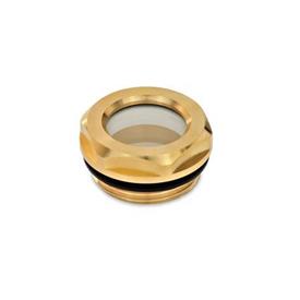 GN 743.2 Oil Sight Glasses, Brass / Float Glass Type: B - Without reflector