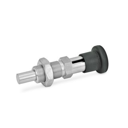 Doigts d'indexage GN 817.8: Inox, amovibles, avec ou sans position de repos
