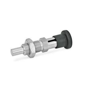 GN 817.8 Stainless Steel Indexing Plungers, Removable Material: NI - Stainless steel<br />Type: CK - With rest position, with lock nut