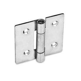 GN 136 Stainless Steel Sheet Metal Hinges, Square or Vertically Elongated Material: NI - Stainless steel<br />Type: C - With countersunk holes