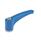 GN 604.1 Manettes indexables, plastique, détectable, conforme FDA, insert en inox, avec insert fileté Matériau/Finition: VDB - visible à l’œil nu, bleu, RAL 5005, finition mat