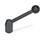 GN 212.3 Adjustable Tension Levers, Steel, with Internal Thread Type: E - Angled lever