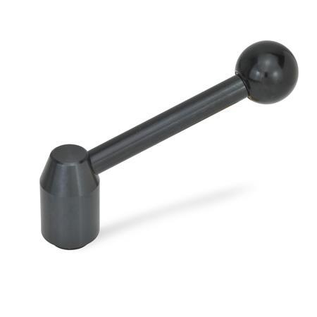 GN 212.3 Adjustable Tension Levers, with Threaded Insert, Steel Type: E - Angled lever