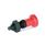 GN 617.2 Rastbolzen, Führung Kunststoff, Raststift Stahl, mit rotem Knopf Form: BK - ohne Rastsperre, mit Kontermutter
Werkstoff: ST - Stahl
