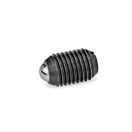 GN 615 Spring Plungers, with Ball, with Slot, Steel / Stainless Steel Type: K - Steel, standard spring load