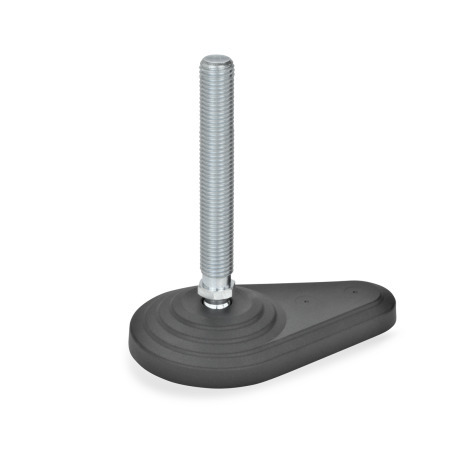 Leveling Feet GN 445: Threaded Stud Steel, Footplate Plastic