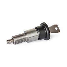 GN 814 Stainless Steel Indexing Plungers, Lockable Type: A - Front locking