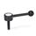 GN 125 Manettes indexables basses, acier, avec goujon fileté Type: D - levier droit