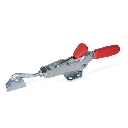 GN 850.2 Latch Type Toggle Clamps, with Safety Hook, for Pulling Action Type: TU - With draw axle, with catch, with J-hook latch bolt