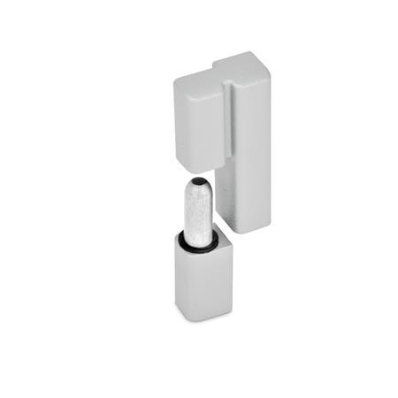 GN 161.2 Hinges, Zinc Die Casting, Detachable Color: SR - Silver, RAL 9006, textured finish
Type: L - Fixed bearing (pin) left