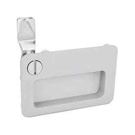 GN 115.10 Latches with Gripping Tray, Operation with Socket Key Type: SCH - With slot<br />Finish: SR - Silver, RAL 9006, textured finish<br />Identification no.: 1 - Operation in the illustrated position, at the top left