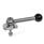 GN 918.6 Clamping bolts, Stainless Steel, Upward Clamping, Screw from the Back Type: GVB - With ball lever, straight (serration)
Clamping direction: R - By clockwise rotation (drawn version)