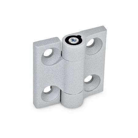 GN 437 Hinges, with Adjustable Friction, Zinc Die Casting Finish: SR - Silver, RAL 9006, textured finish