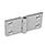 GN 237 Hinges, Zinc Die Casting, Horizontally Elongated Werkstoff: ZD - Zinc die casting
Type: A - 2x2 bores for countersunk screws
Finish: SR - Silver, RAL 9006, textured finish
Hinge wings: l3 = l4 - elongated on both sides