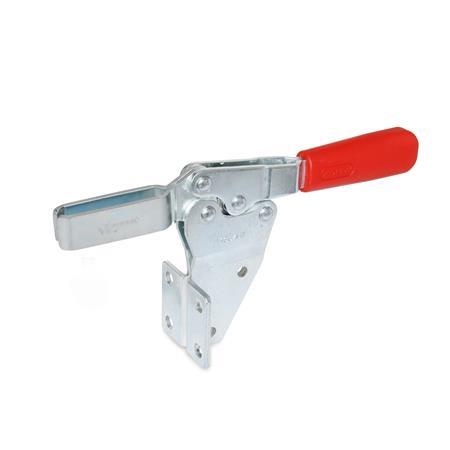 GN 820.2 Toggle Clamps, Operating Lever Horizontal, with Side Mounting Type: MF - Forked clamping arm, with two flanged washers