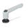 GN 307 Adjustable Hand Levers, Zinc Die Casting, Insert Steel, with Internal Thread, with Washer Color: SR - Silver, RAL 9006, textured finish