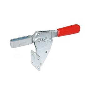 GN 820.2 Toggle Clamps, Steel, Operating Lever Horizontal, with Side Mounting Type: MF - Forked clamping arm, with two flanged washers