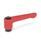 GN 302 Flat Adjustable Hand Levers, Zinc Die Casting, Bushing Steel Color: RS - Red, RAL 3000, textured finish