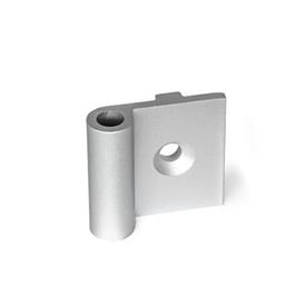 GN 2291 Hinge Leafs, for Aluminum Profiles / Panel Elements Type: AN - Exterior hinge leaf, with guide step<br />Coding: C - With countersunk holes<br />l<sub>2</sub>: 40