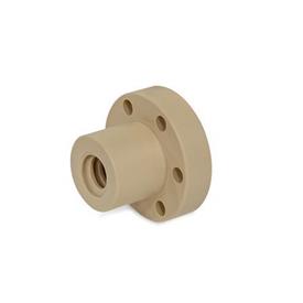 GN 103.1 Trapezoidal Lead Nuts, Plastic, Single-Start, with Flange Material: PA - Plastic, polyamide