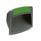 GN 733 Poignées encastrables, de type à visser, plastique Type: O - sans rabat de fermeture
Couleur du cache: DGN - vert, RAL 6017, finition mat
