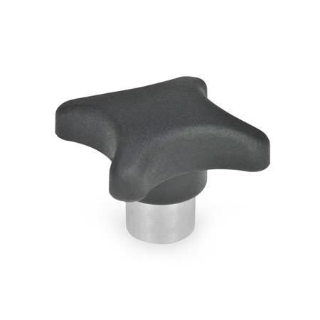 GN 6335.2 Hand Knobs, Technopolymer, with Protruding Stainless Steel Bushing 