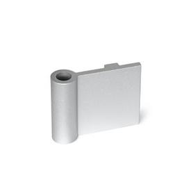 GN 2291 Hinge wings, for aluminum profiles / panel elements Type: IN - Interior hinge wing, with guide step<br />Coding: A - Without bores