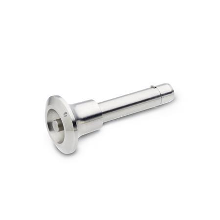 GN 114.6 Locking Pins with Axial Lock, Stainless Steel AISI 303 