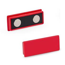 GN 53.2 Magnets, Rectangular-Shape, with Plastic Housing Color: RT - Red, RAL 3031
