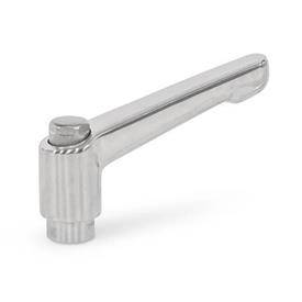 GN 300.6 Adjustable Hand Levers, Stainless Steel, Polished, with Bushing Type: AS - With external hex