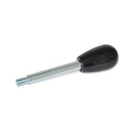 GN 310 Gear Lever Handles, Steel Type: D - Domed gear knobs GN 719<br />Finish: ZB - Zinc plated, blue passivated