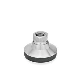 GN 343.5 Leveling Feet, Stainless Steel, with Internal Thread Type: KR - With plastic cap, non-gliding