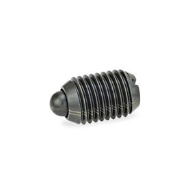 GN 615.1 Spring Plungers , Steel / Stainless Steel, with Bolt, with Slot Type: BS - Steel, high spring load