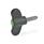 GN 633.10 Vis papillon, plastique, goujon fileté inox, pivot en plastique Couleur du capuchon: DGN - vert, RAL 6017, finition mat