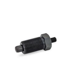 GN 617 Indexing Plunger, Steel / Plastic Knob Material: ST - Steel<br />Type: G - Without lock nut, with threaded rod