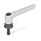 GN 300.4 Manettes indexables, zinc moulé sous pression, insert acier, avec filetage mâle, à force de serrage accrue Couleur: SR - argenté, RAL 9006, finition texturée