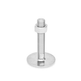 GN 44 Pieds de machine, inox AISI 316 Type (base): D0 - sans sous-couche en caoutchouc<br />Version (vis): TK - avec écrou, clé plate en bas