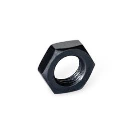 ISO 8675 Écrous à 6 pans de forme basse, acier, avec filetage métrique fin Finition: BT - noirci