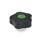 GN 5337.1 Boutons étoile avec douille saillante en acier, avec capuchon Type: E - avec capuchon (alésage borgne fileté)
Couleur du capuchon: DGN - vert, RAL 6017, finition mat