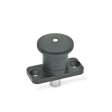 GN 822.8 Doigts d'indexage miniatures, bouton en zinc moulé sous pression/plastique Type: B - sans position de repos
