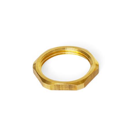 GN 7430 Mounting Nuts, for Hydraulic Components, Brass Material: MS - Brass