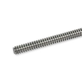 GN 103 Trapezoidal Lead Screws, Steel / Stainless Steel, Single- or Multi-start Material: ST - Case-hardened steel<br />Lead direction: RH - Right-hand thread