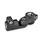 GN 284 Swivel Clamp Connector Joints, Aluminum Type: T - Adjustment with 15° division (serration)
Finish: SW - Black, RAL 9005, textured finish