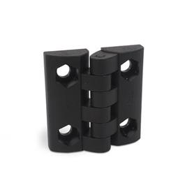 GN 151.5 Scharniere, Kunststoff Form: EH - 2x2 Bohrungen für Zylinderschrauben / Sechskantschrauben